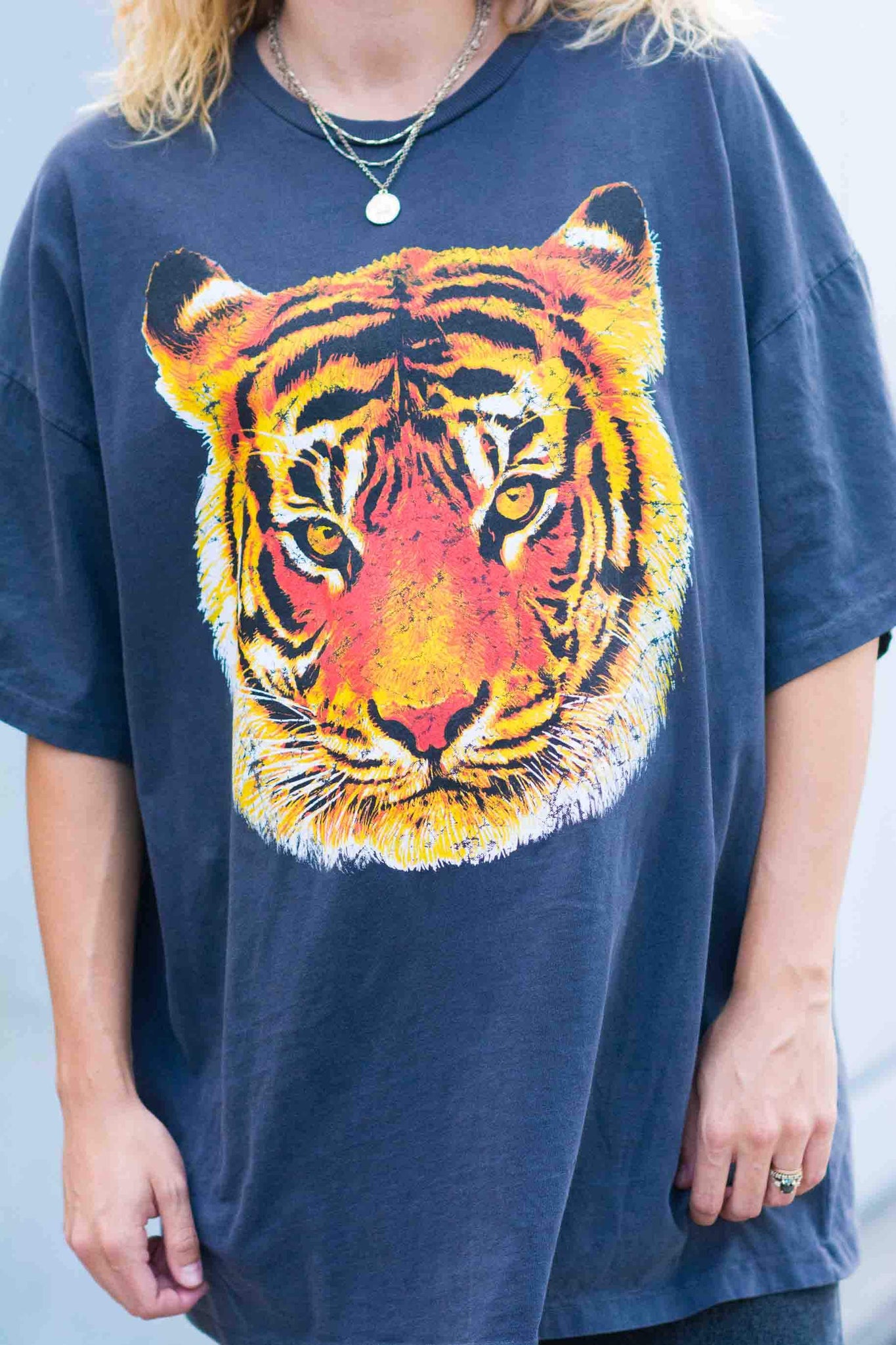 CHARCOAL TIGER FACE  GRAPHIC TEE KITS BRAND  affordable Womens and Mens trendy online streetwear fashion boutique 