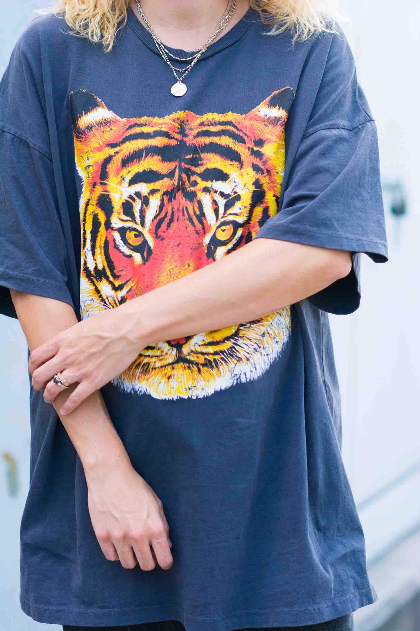 CHARCOAL TIGER FACE  GRAPHIC TEE KITS BRAND  affordable Womens and Mens trendy online streetwear fashion boutique 