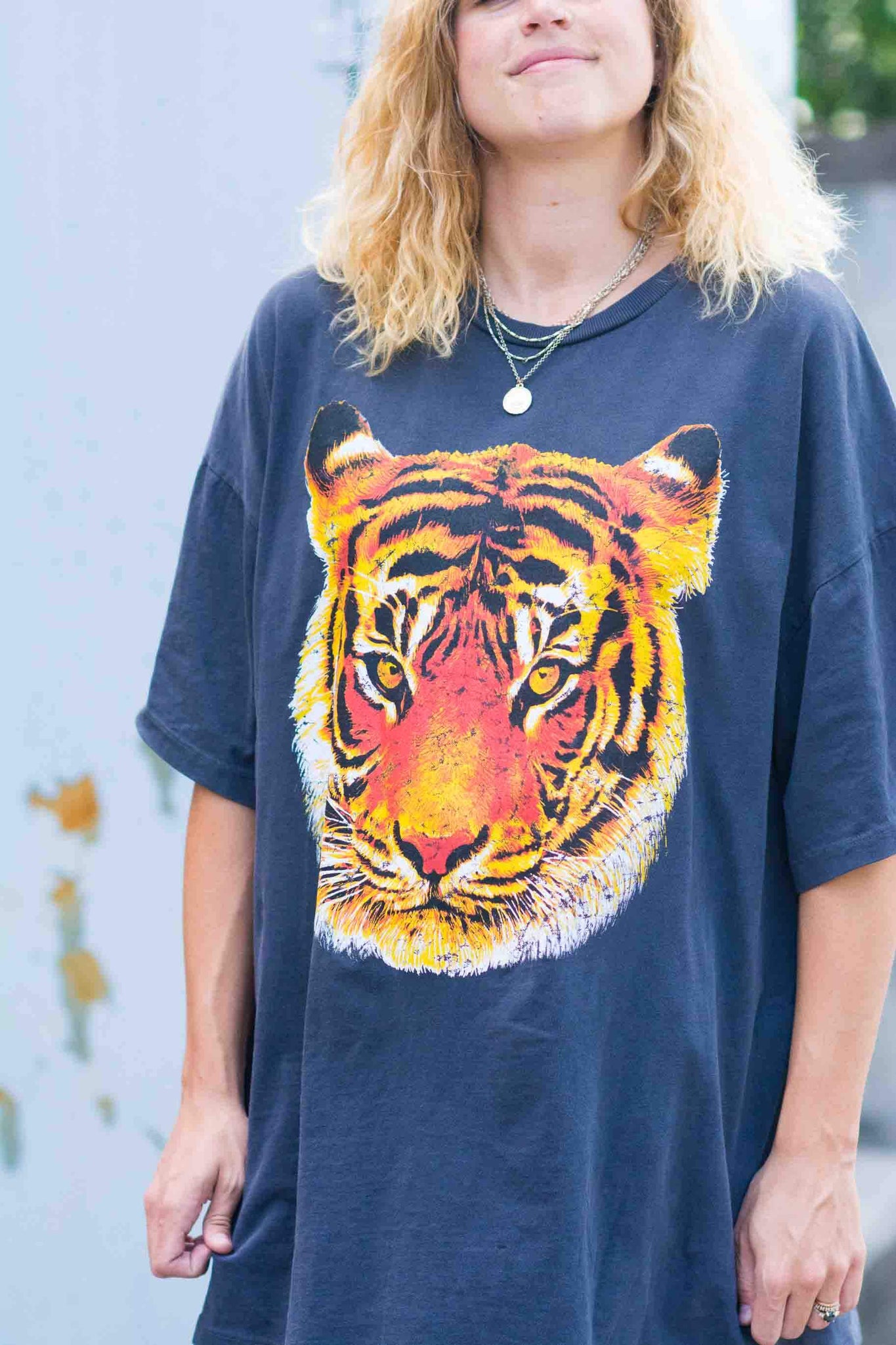 CHARCOAL TIGER FACE  GRAPHIC TEE KITS BRAND  affordable Womens and Mens trendy online streetwear fashion boutique 