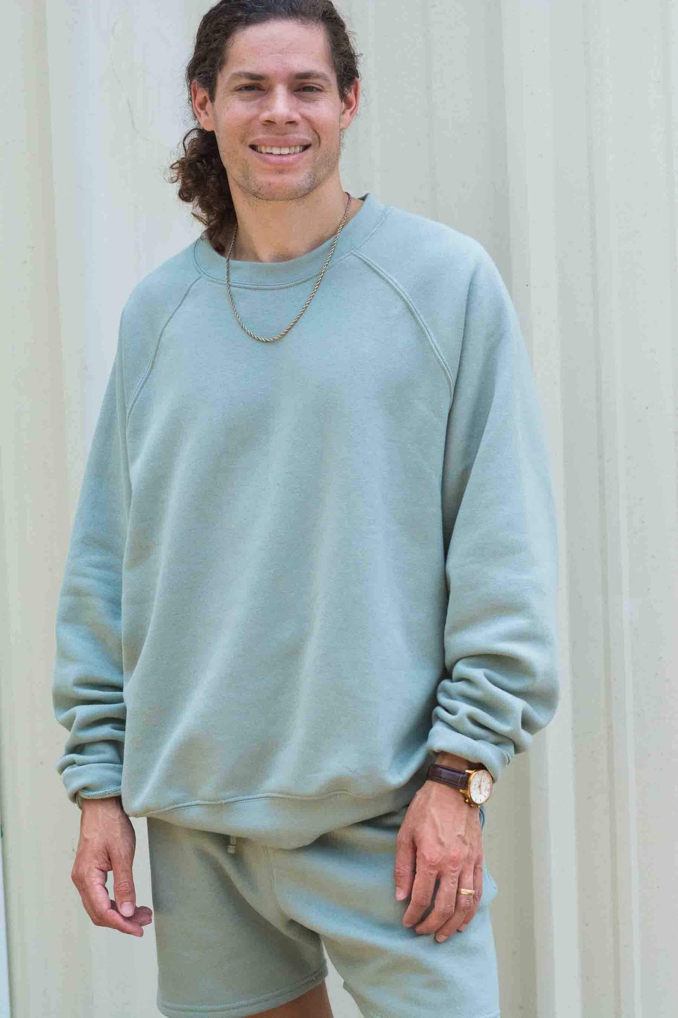OVERSIZED CREWNECK IN SAGE KITS BRAND  affordable Womens and Mens trendy online streetwear fashion boutique 