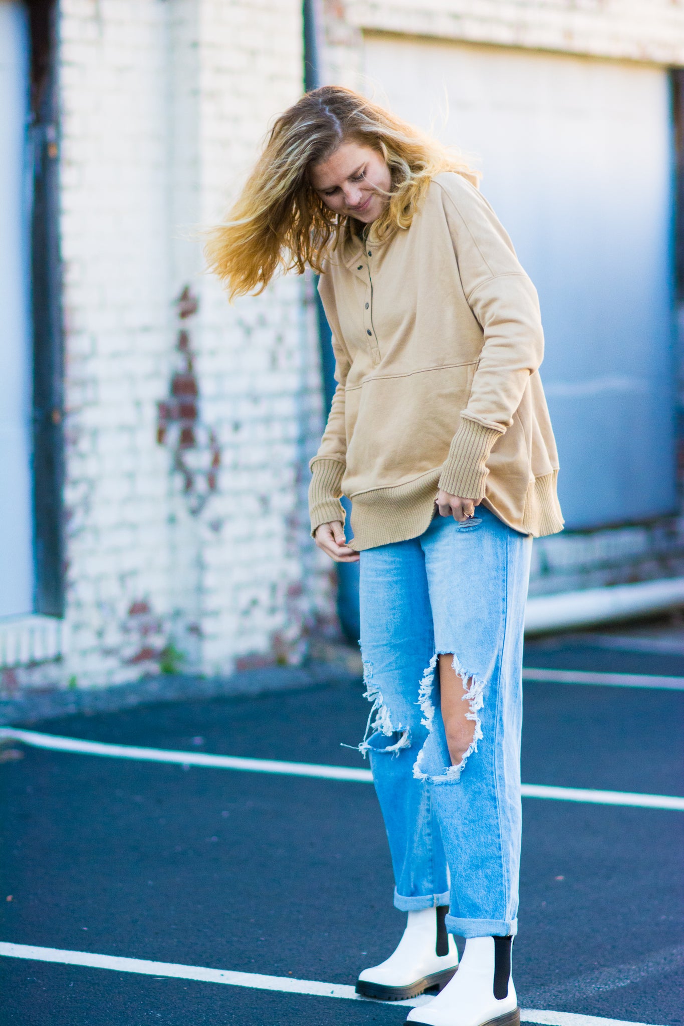 ESSENTIALS OVERSIZED HOODIE IN TAN KITS BRAND  affordable Womens and Mens trendy online streetwear fashion boutique 
