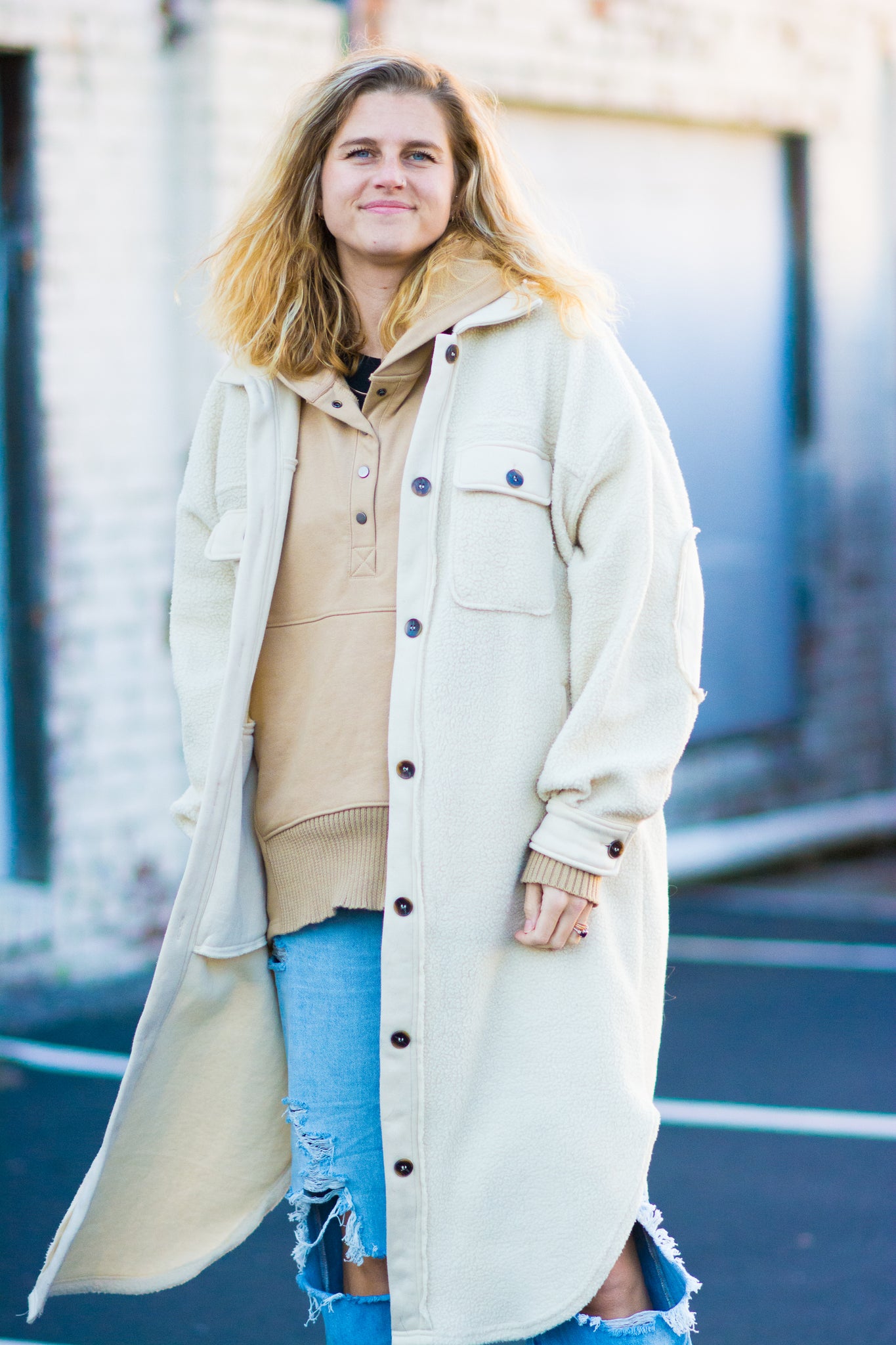 ESSENTIALS OVERSIZED HOODIE IN TAN KITS BRAND  affordable Womens and Mens trendy online streetwear fashion boutique 
