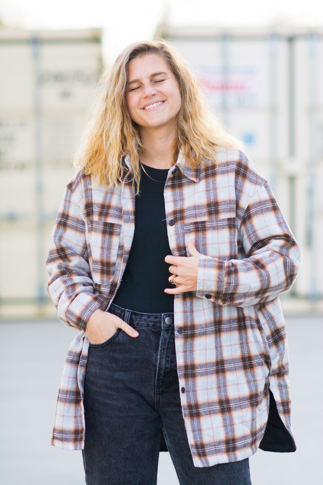 ROAD TRIP OVERSIZED PLAID SHACKET KITS BRAND  affordable Womens and Mens trendy online streetwear fashion boutique 