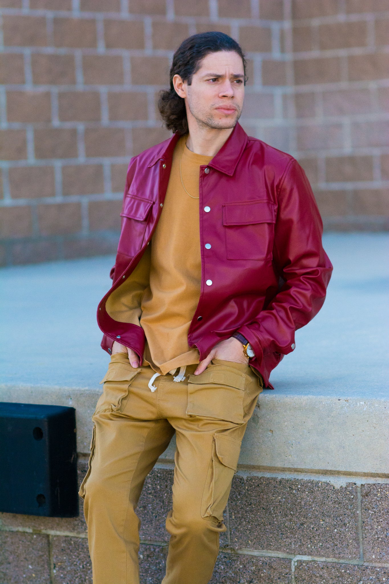 HOT ROD FAUX LEATHER SHACKET IN BURGUNDY KITS BRAND  affordable Womens and Mens trendy online streetwear fashion boutique 