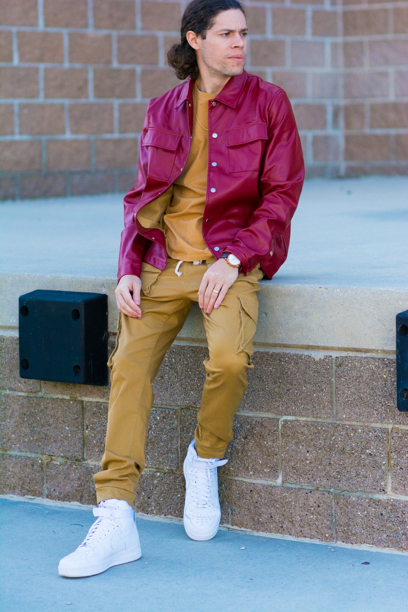 HOT ROD FAUX LEATHER SHACKET IN BURGUNDY KITS BRAND  affordable Womens and Mens trendy online streetwear fashion boutique 