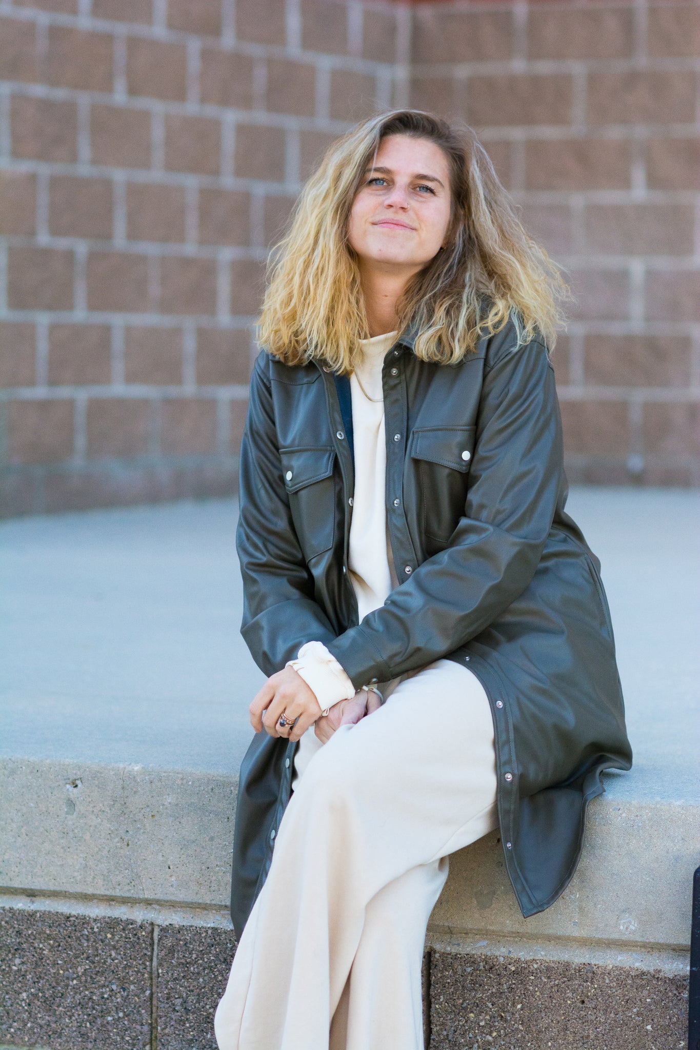DEJA VU FAUX LEATHER SHACKET IN OLIVE KITS BRAND  affordable Womens and Mens trendy online streetwear fashion boutique 