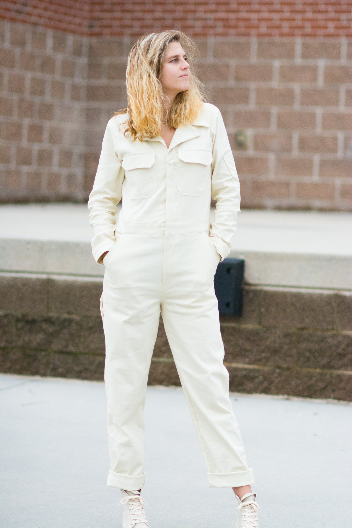 THE 1942 UTILITY SUIT IN CREAM KITS BRAND  affordable Womens and Mens trendy online streetwear fashion boutique 