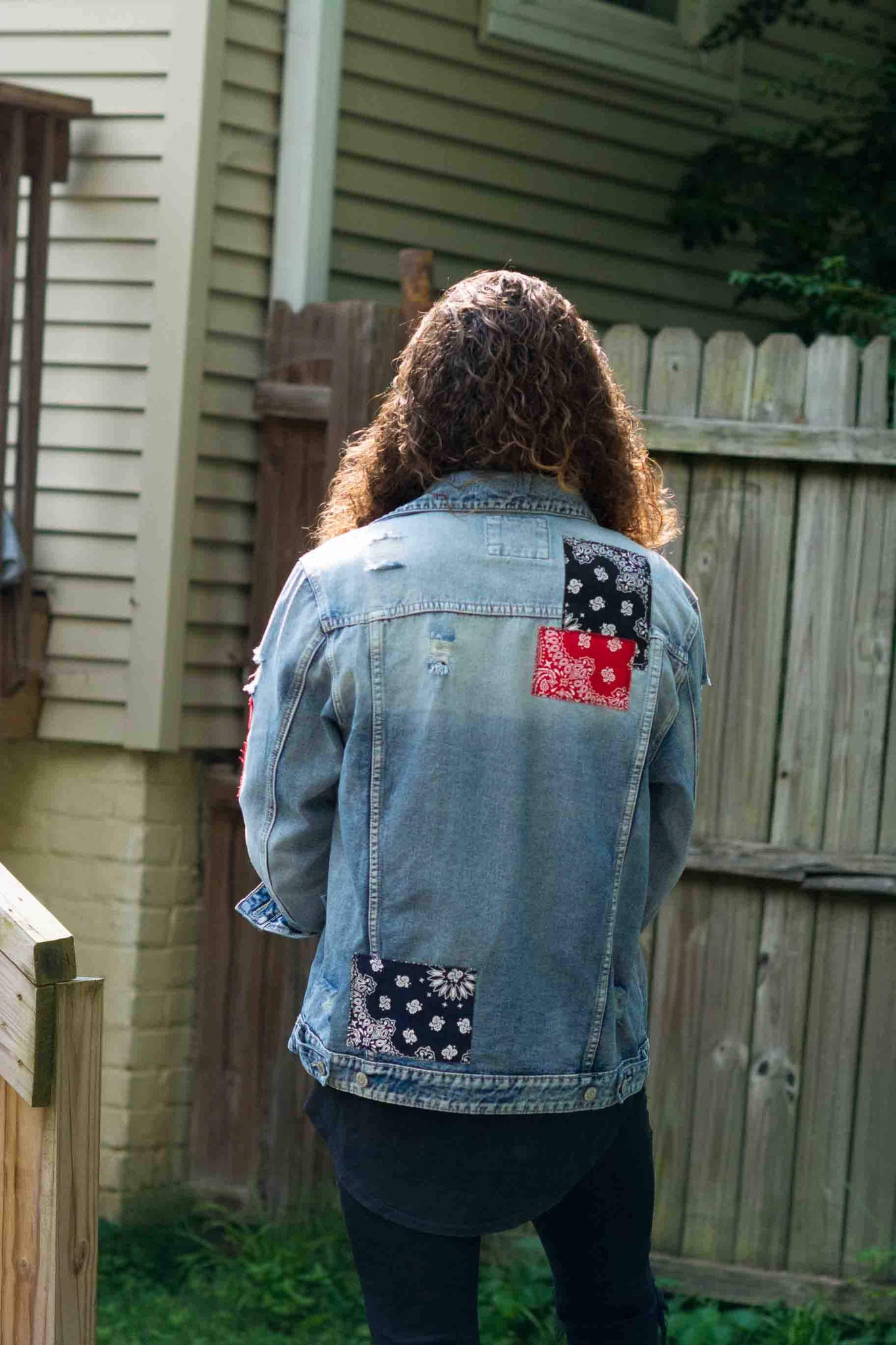 BANDANA PATCH DENIM JACKET KITS BRAND  affordable Womens and Mens trendy online streetwear fashion boutique 