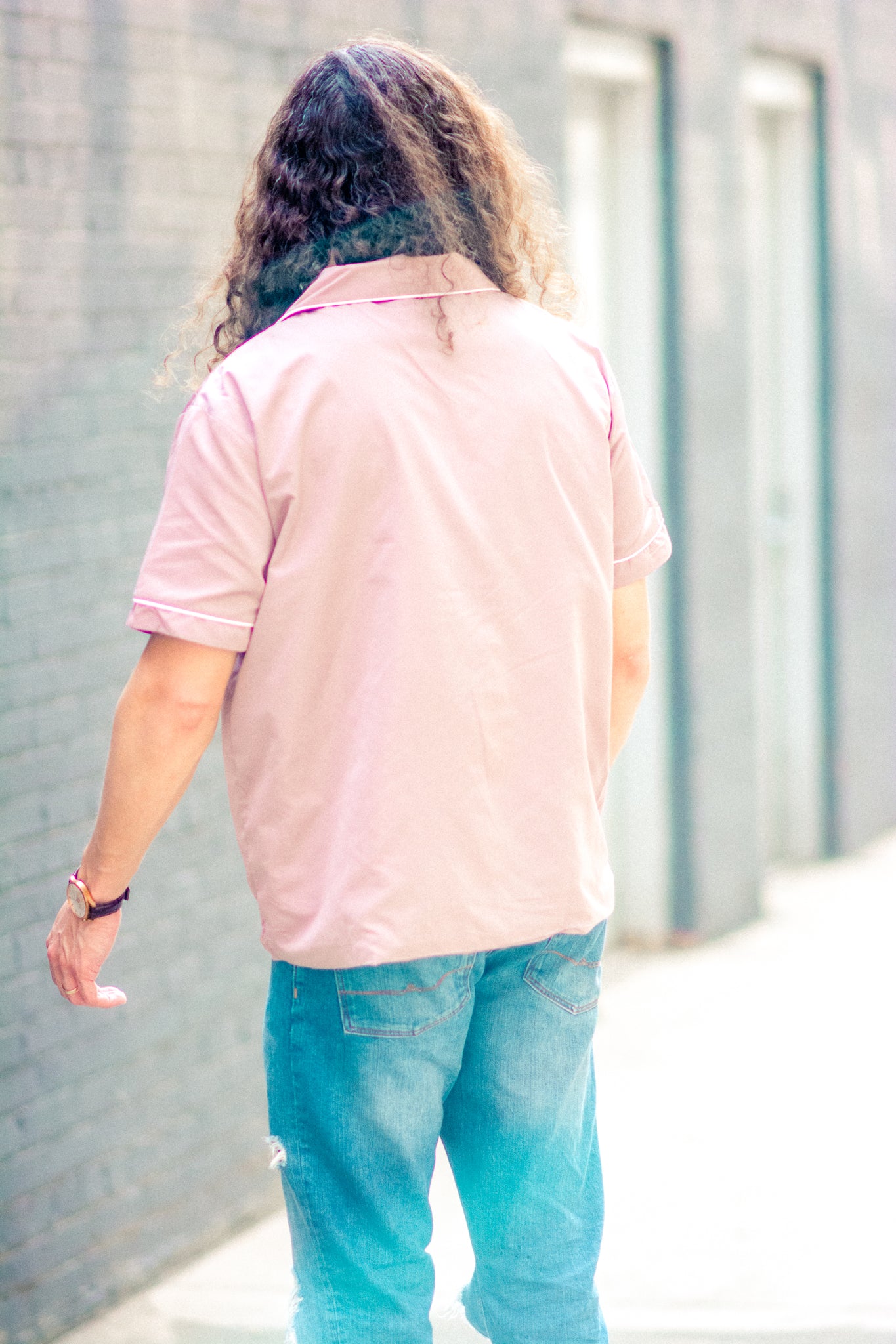 RETRO CRAZE NYLON CAMP SHIRT IN PINK KITS BRAND  affordable Womens and Mens trendy online streetwear fashion boutique 