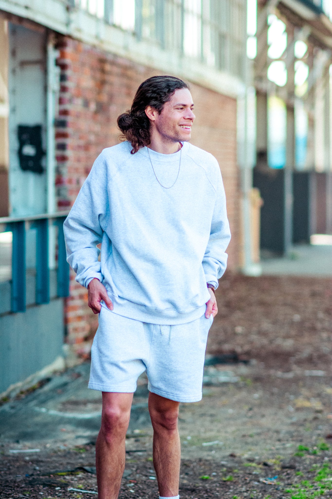 NEWPORT SWEAT SHORT SET IN HEATHER GREY KITS BRAND  affordable Womens and Mens trendy online streetwear fashion boutique 