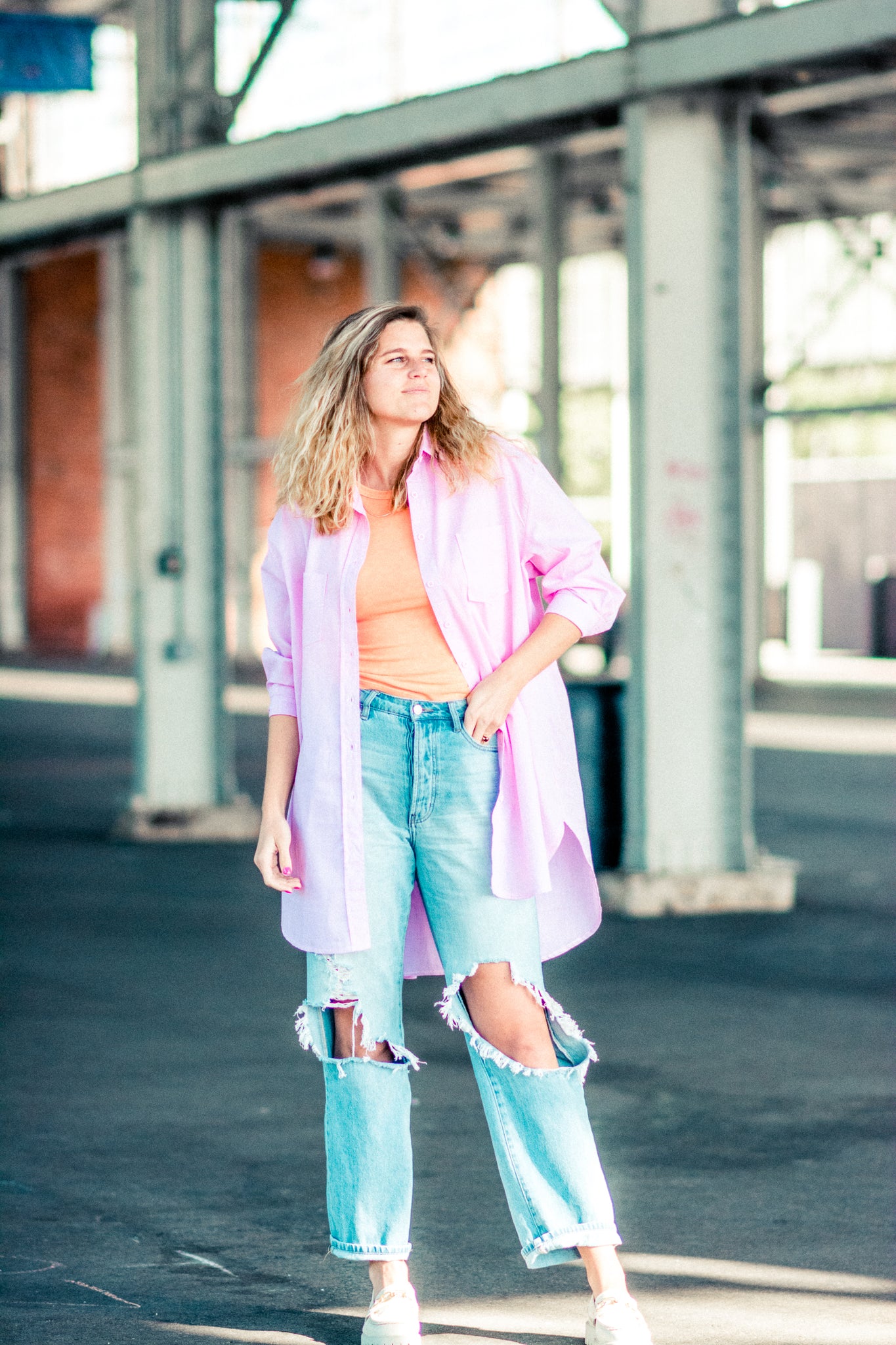 BEACH WALKS PINK STRIPE BUTTON DOWN KITS BRAND  affordable Womens and Mens trendy online streetwear fashion boutique 
