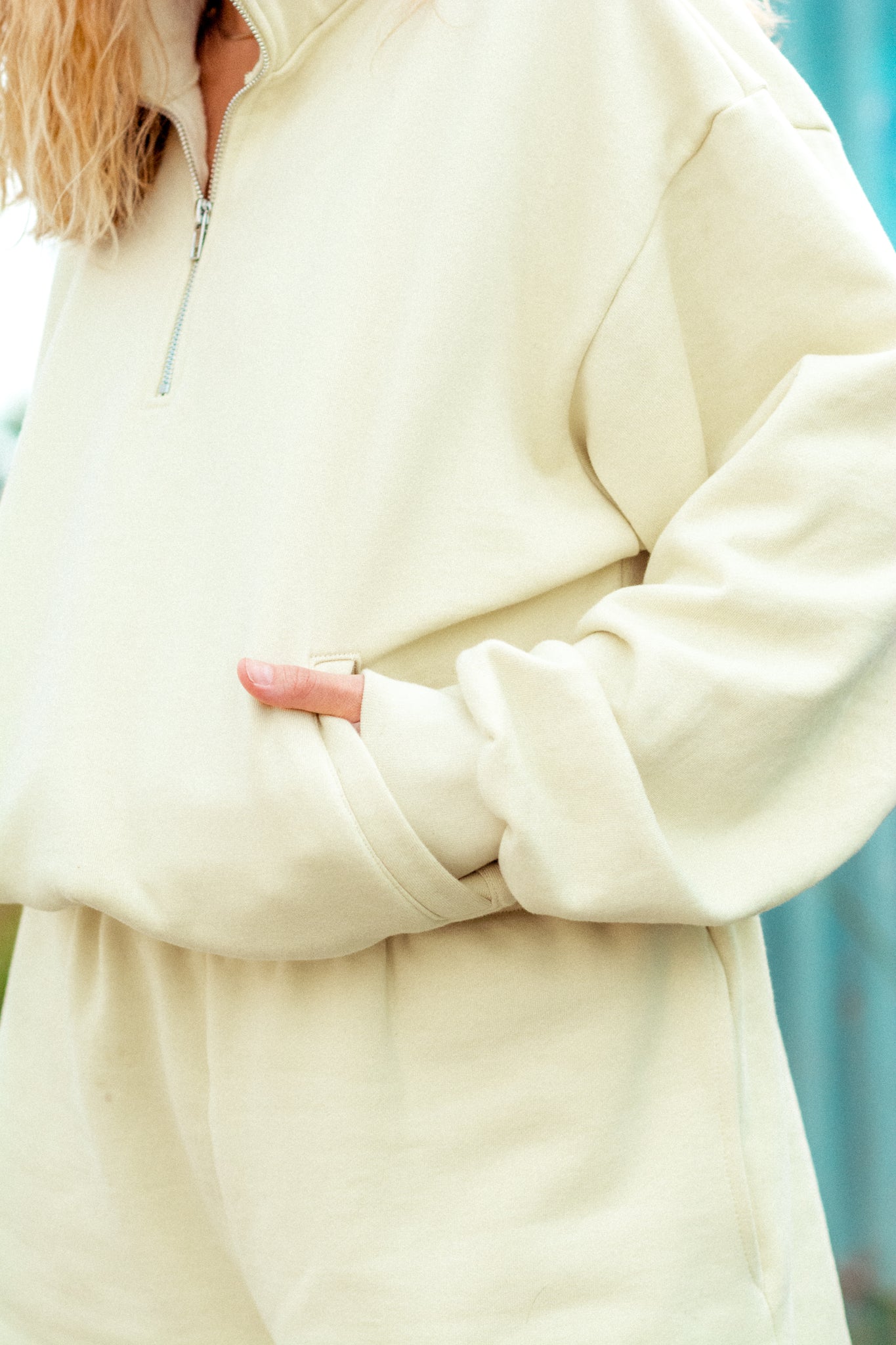 ESSENTIALS SWEAT SHORT SET IN PASTEL YELLOW KITS BRAND  affordable Womens and Mens trendy online streetwear fashion boutique 
