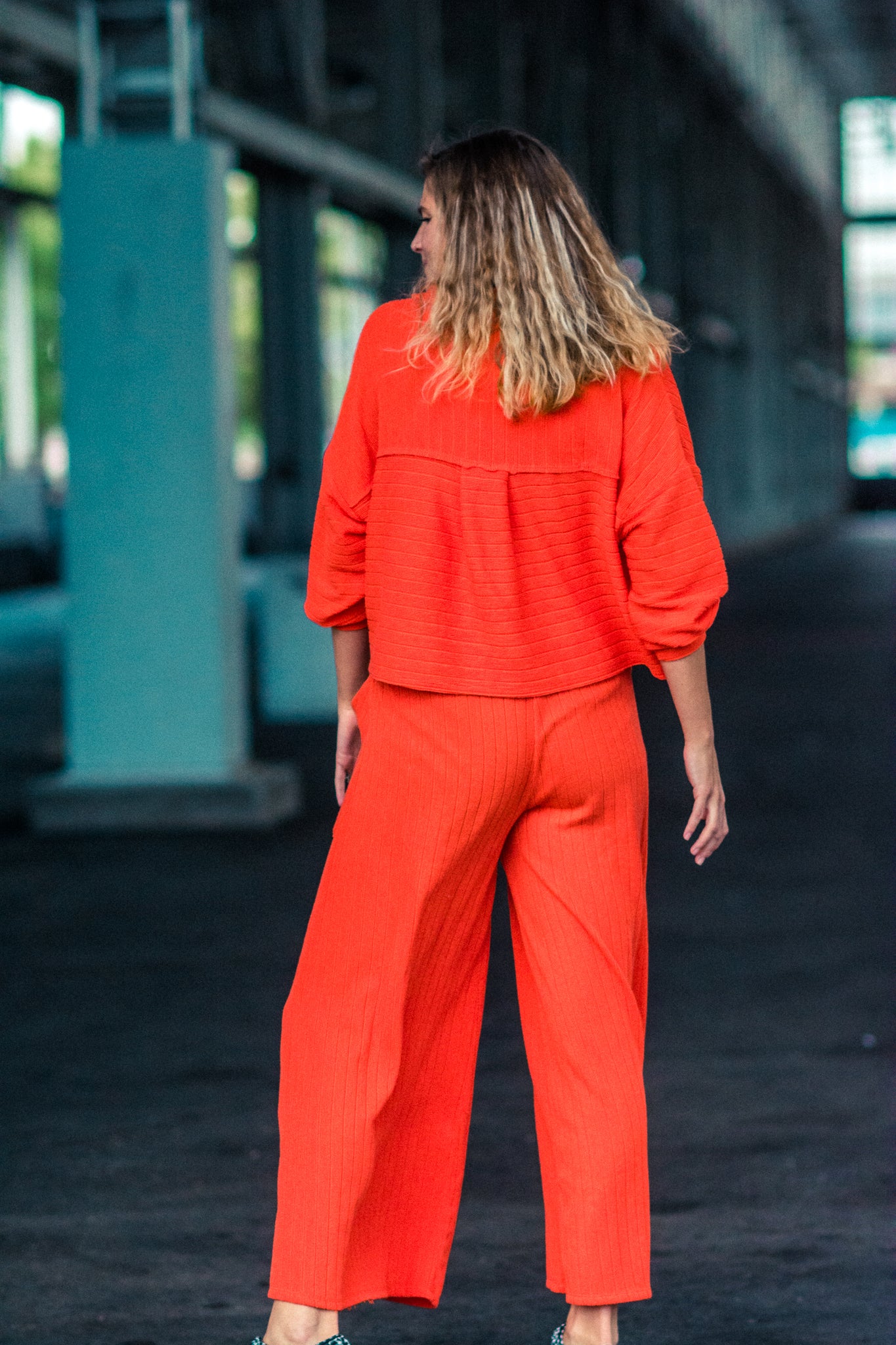 WAIKIKI WIDE LEG PANTS IN TROPICAL ORANGE KITS BRAND  affordable Womens and Mens trendy online streetwear fashion boutique 