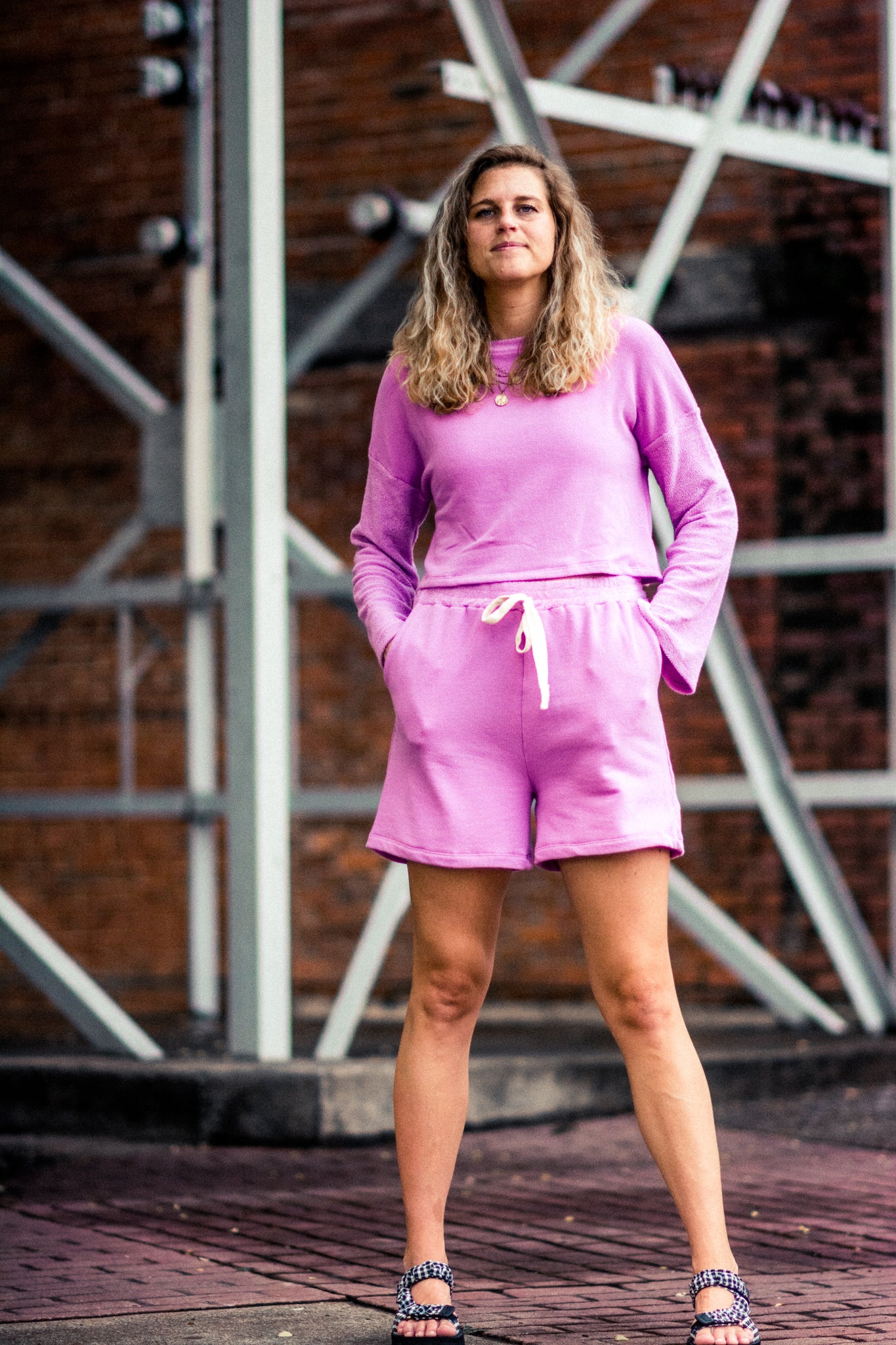 DAYDREAMING SHORT SET IN LILAC KITS BRAND  affordable Womens and Mens trendy online streetwear fashion boutique 