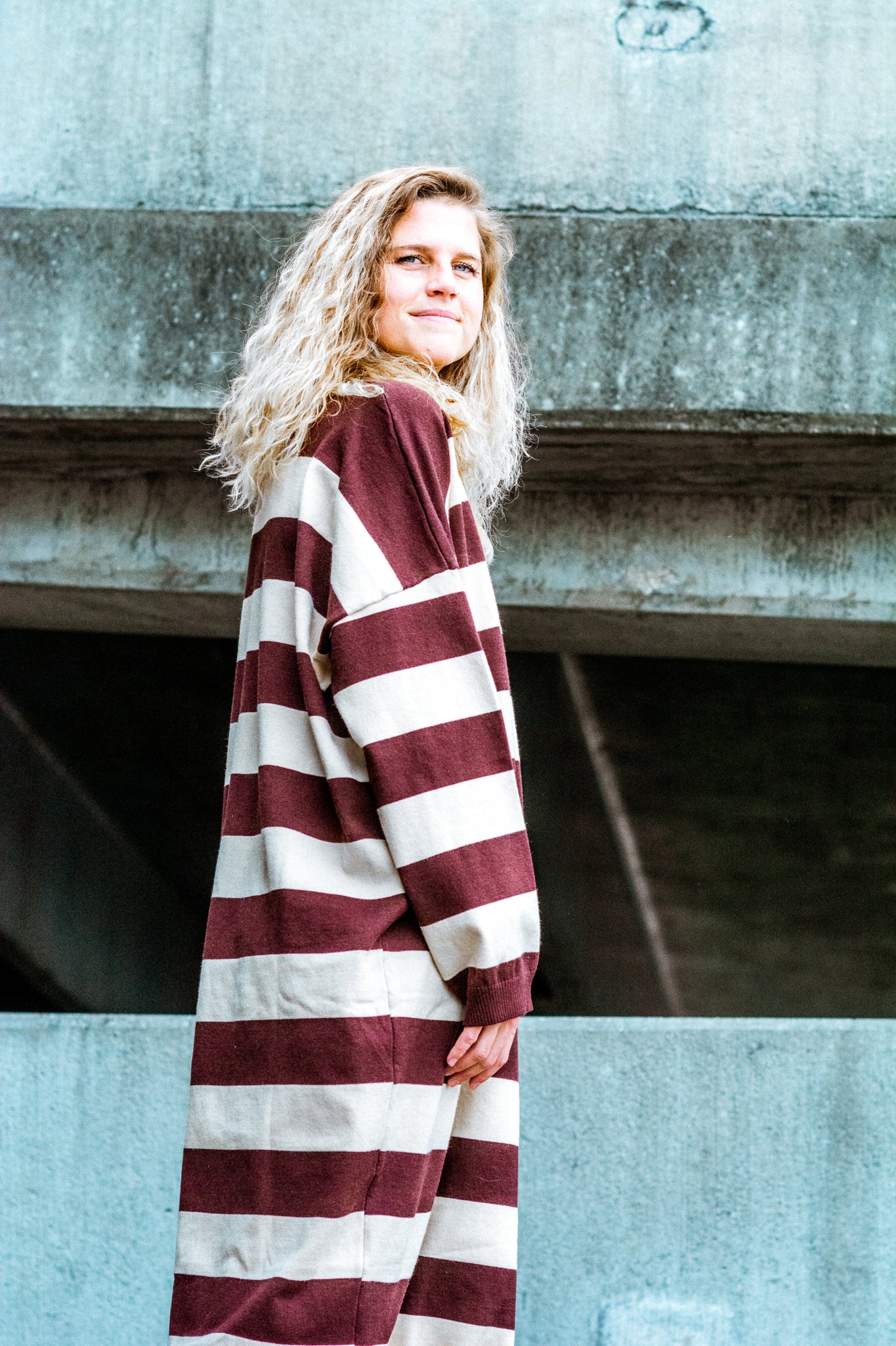 SERENDIPITY OVERSIZED SWEATER DRESS IN BROWN KITS BRAND  affordable Womens and Mens trendy online streetwear fashion boutique 