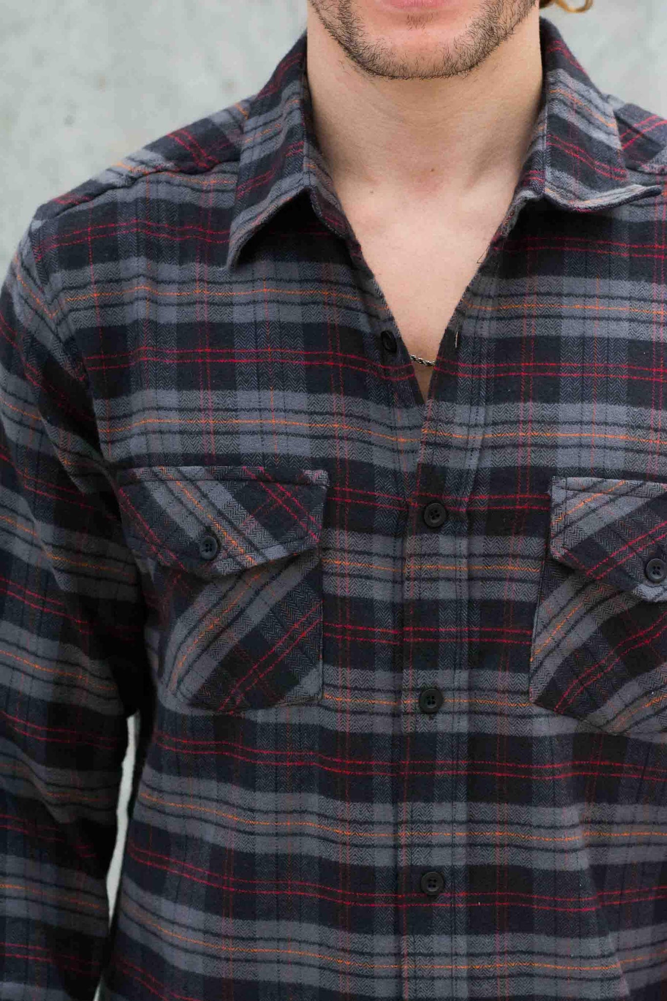 COOL GUY FLANNEL SHIRT IN CHARCOAL KITS BRAND  affordable Womens and Mens trendy online streetwear fashion boutique 