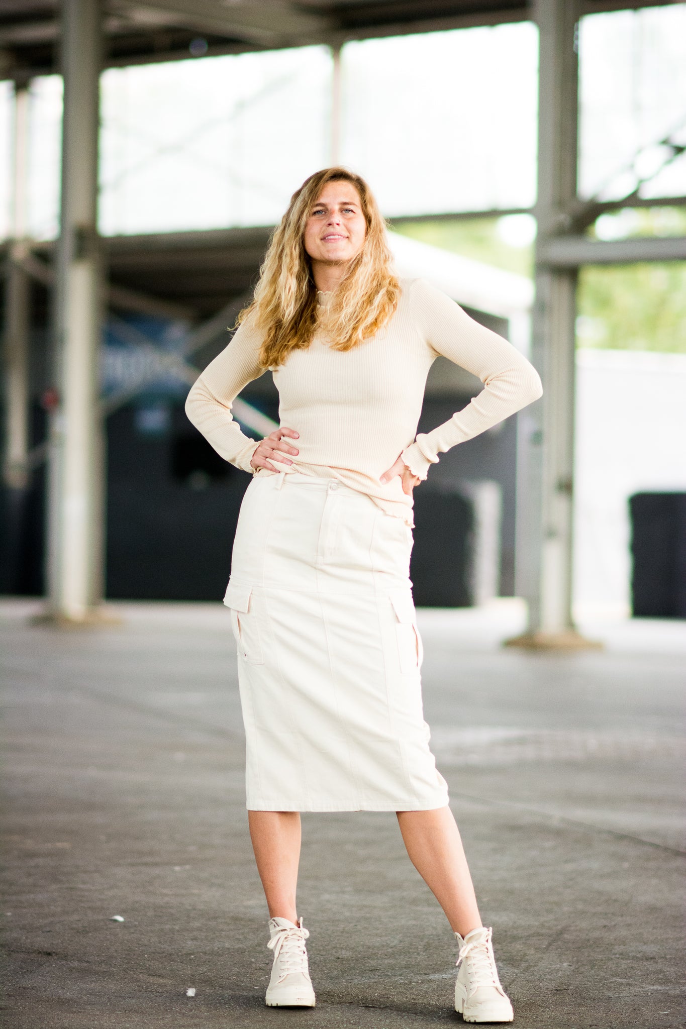 HEY YA CARGO UTILITY SKIRT IN CREAM KITS BRAND  affordable Womens and Mens trendy online streetwear fashion boutique 