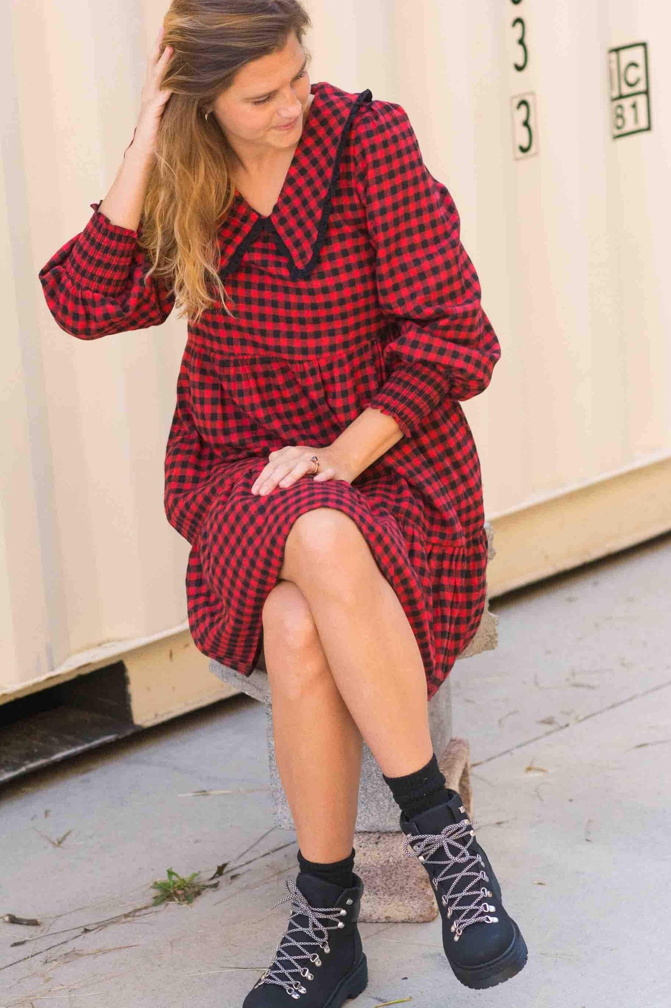 ITS A GINGHAM PARTY TIERED DRESS KITS BRAND  affordable Womens and Mens trendy online streetwear fashion boutique 