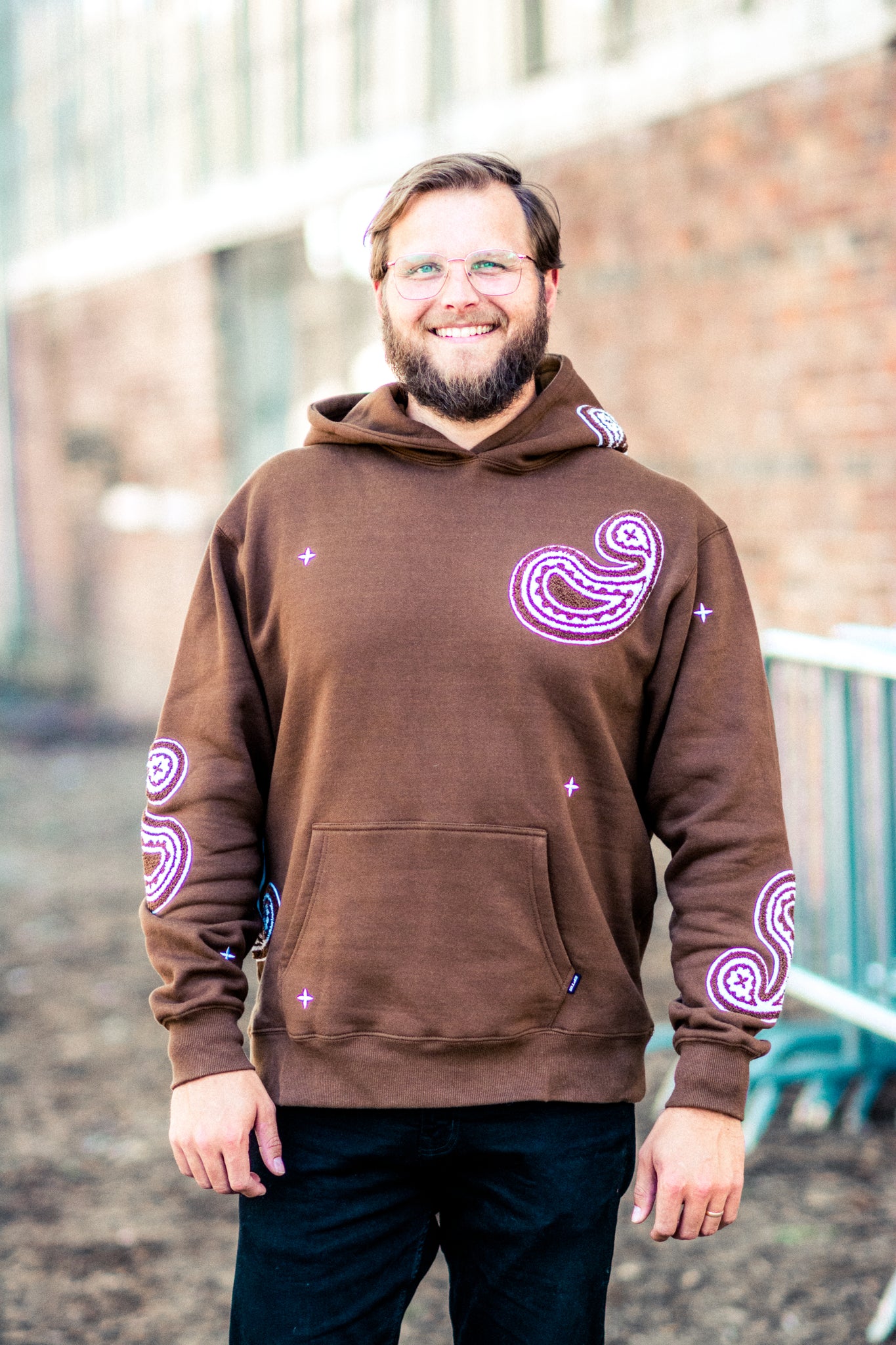 REMEMBER THIS PAISLEY HOODIE IN BROWN KITS BRAND  affordable Womens and Mens trendy online streetwear fashion boutique 