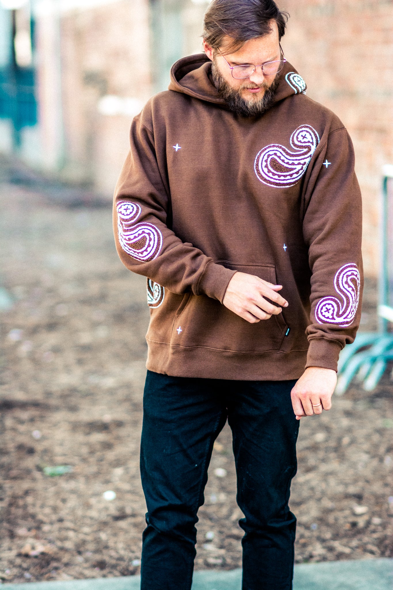 REMEMBER THIS PAISLEY HOODIE IN BROWN KITS BRAND  affordable Womens and Mens trendy online streetwear fashion boutique 