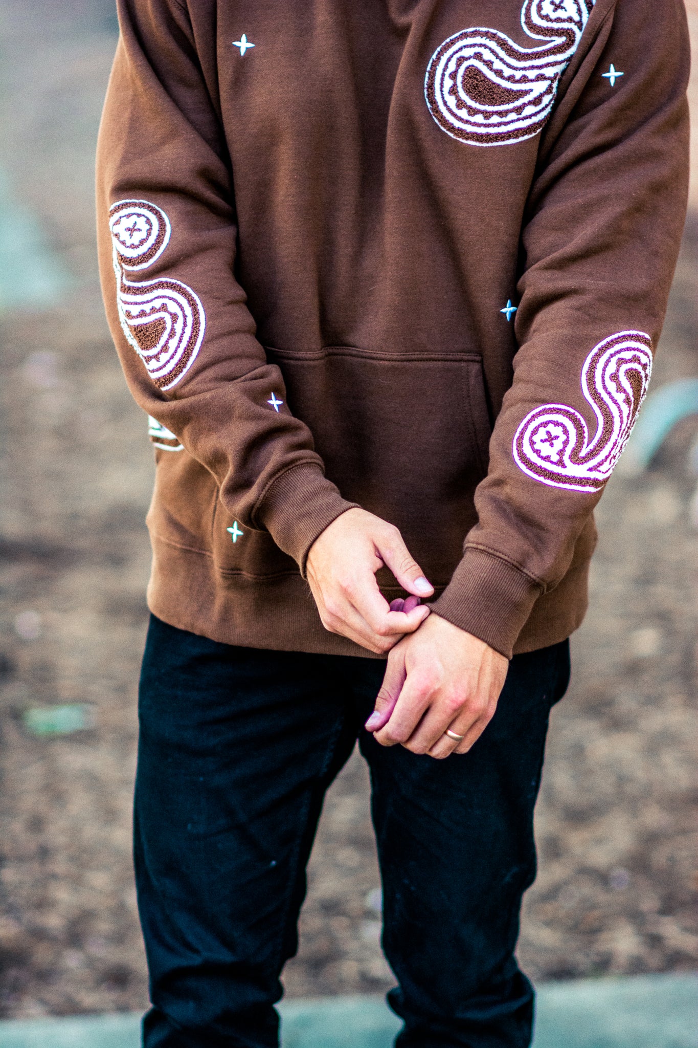 REMEMBER THIS PAISLEY HOODIE IN BROWN KITS BRAND  affordable Womens and Mens trendy online streetwear fashion boutique 