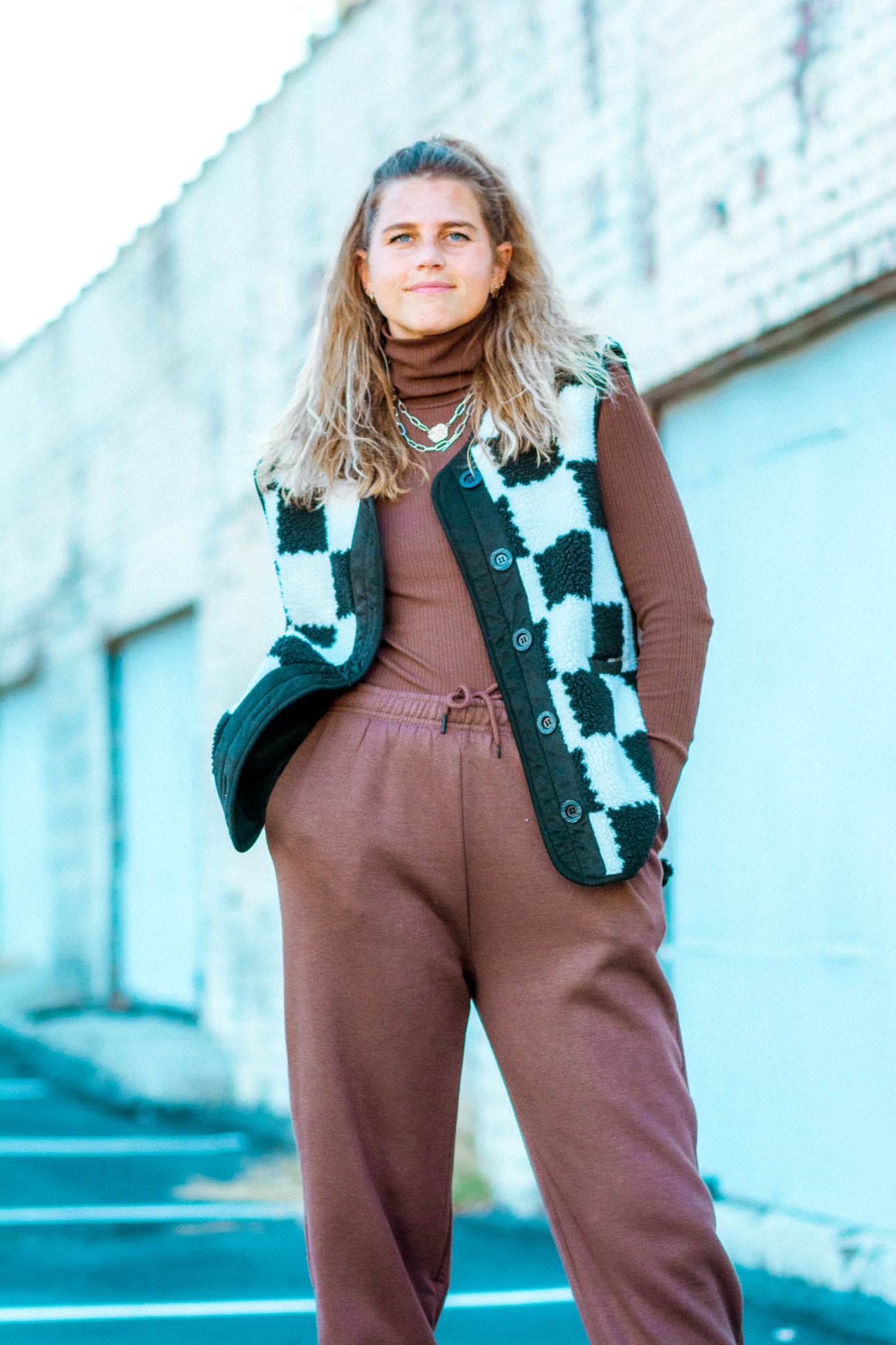 ESSENTIALS TURTLENECK BODYSUIT IN BROWN KITS BRAND  affordable Womens and Mens trendy online streetwear fashion boutique 