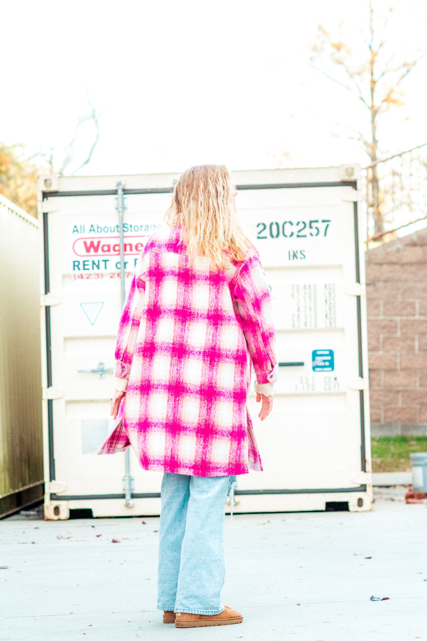 PRETTY IN PINK OVERSIZED PLAID SHACKET KITS BRAND  affordable Womens and Mens trendy online streetwear fashion boutique 