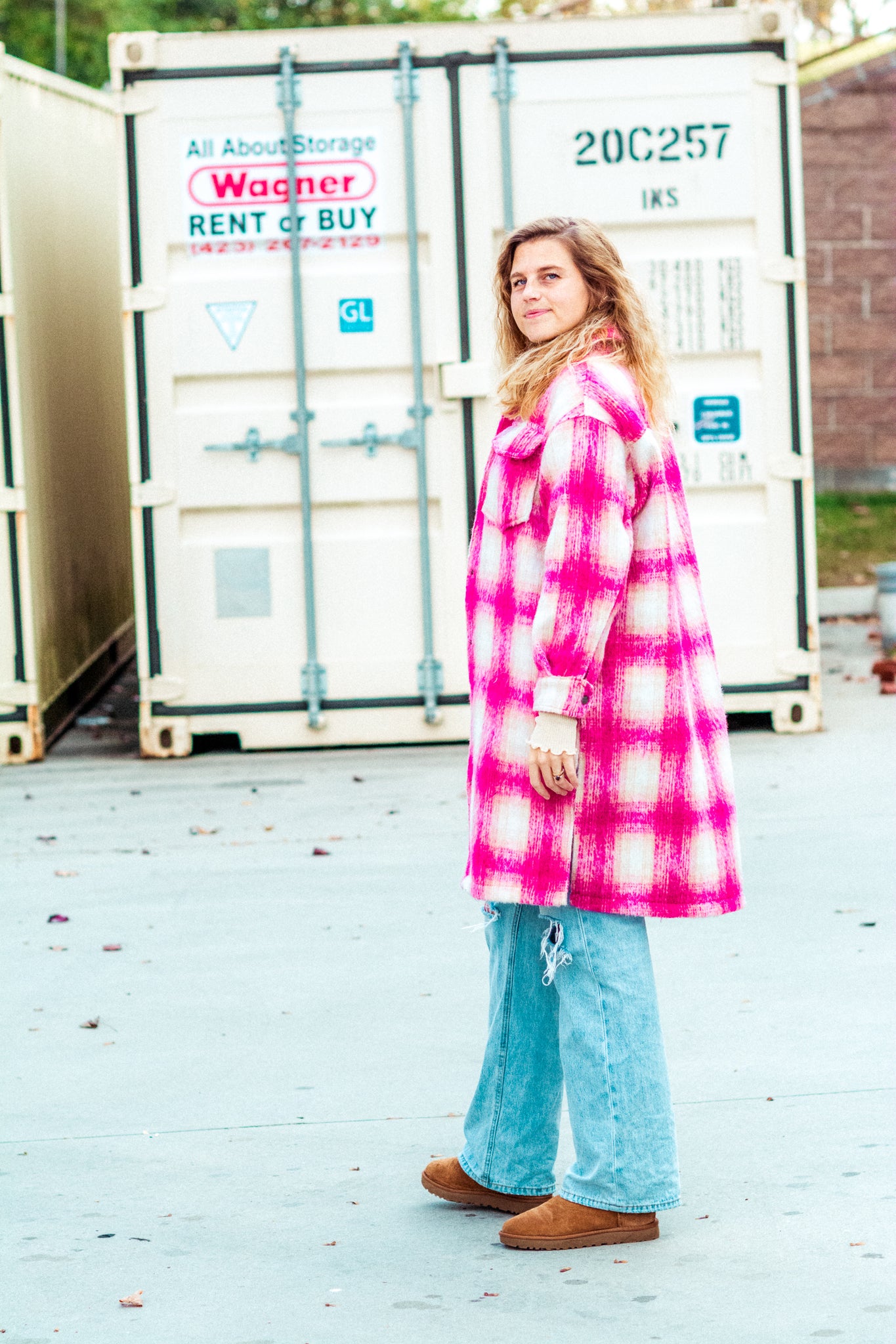 PRETTY IN PINK OVERSIZED PLAID SHACKET KITS BRAND  affordable Womens and Mens trendy online streetwear fashion boutique 