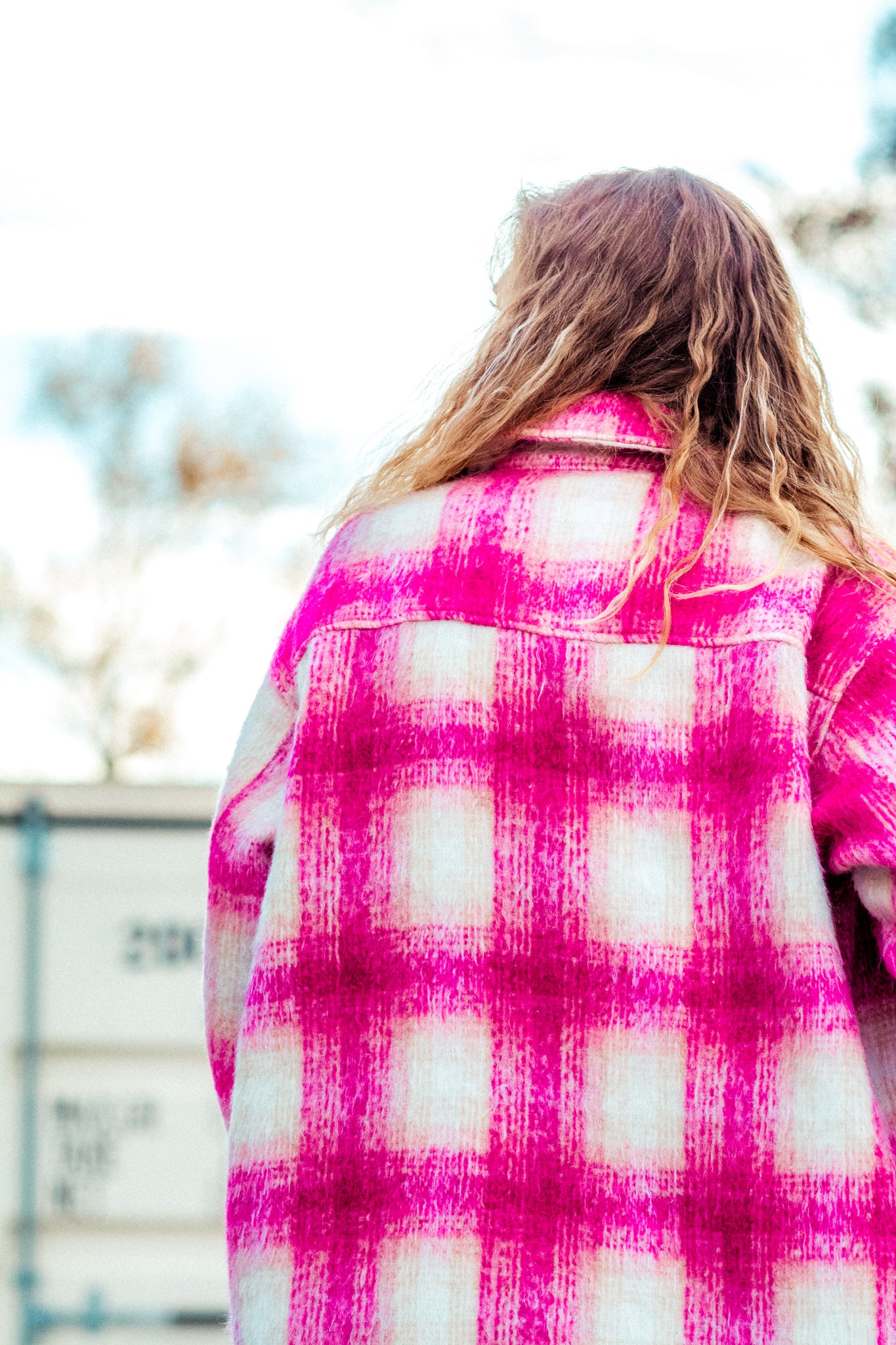 PRETTY IN PINK OVERSIZED PLAID SHACKET KITS BRAND  affordable Womens and Mens trendy online streetwear fashion boutique 