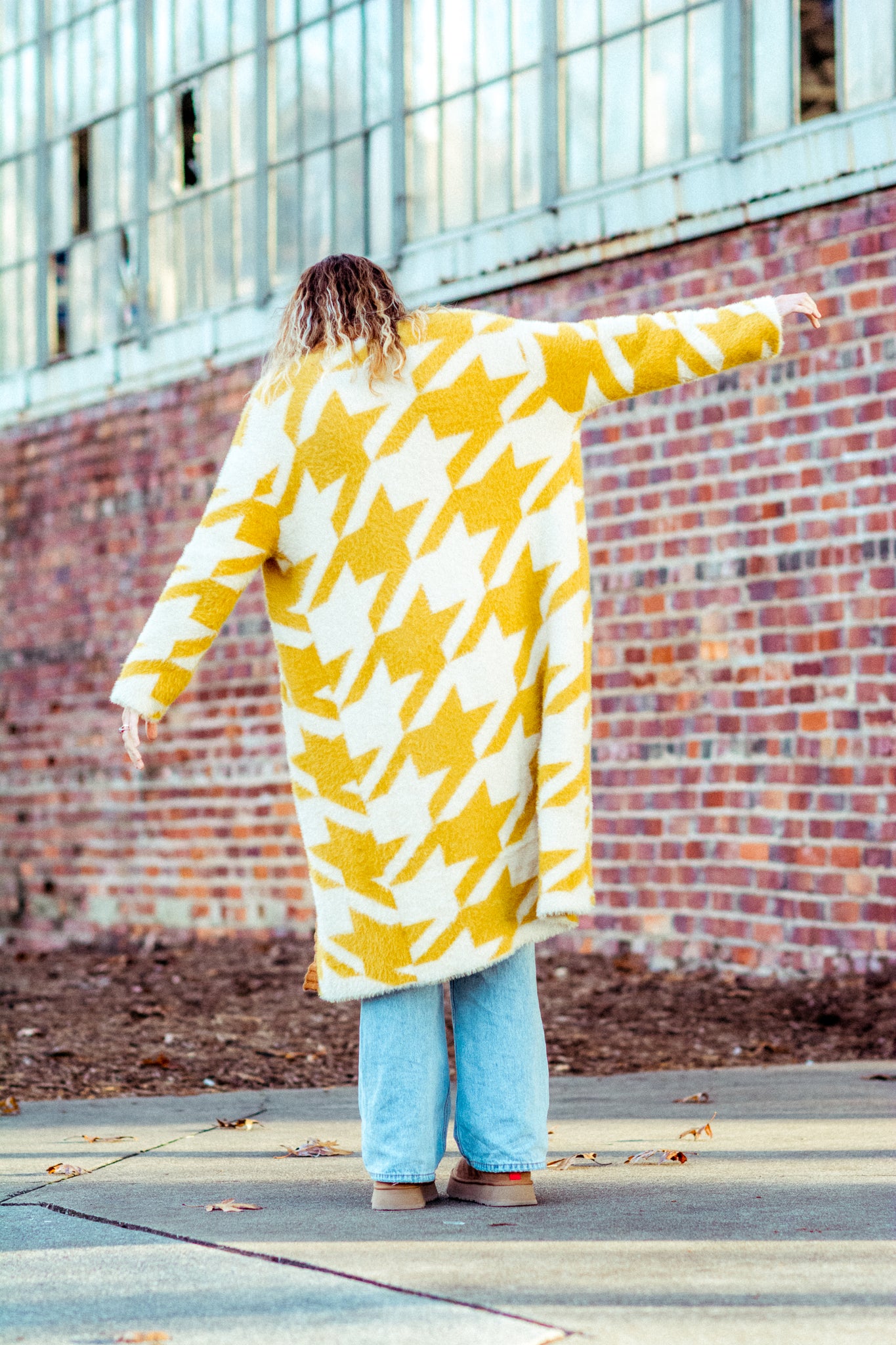 THATS SO 70s LONGLINE CARDIGAN IN MUSTARD KITS BRAND  affordable Womens and Mens trendy online streetwear fashion boutique 