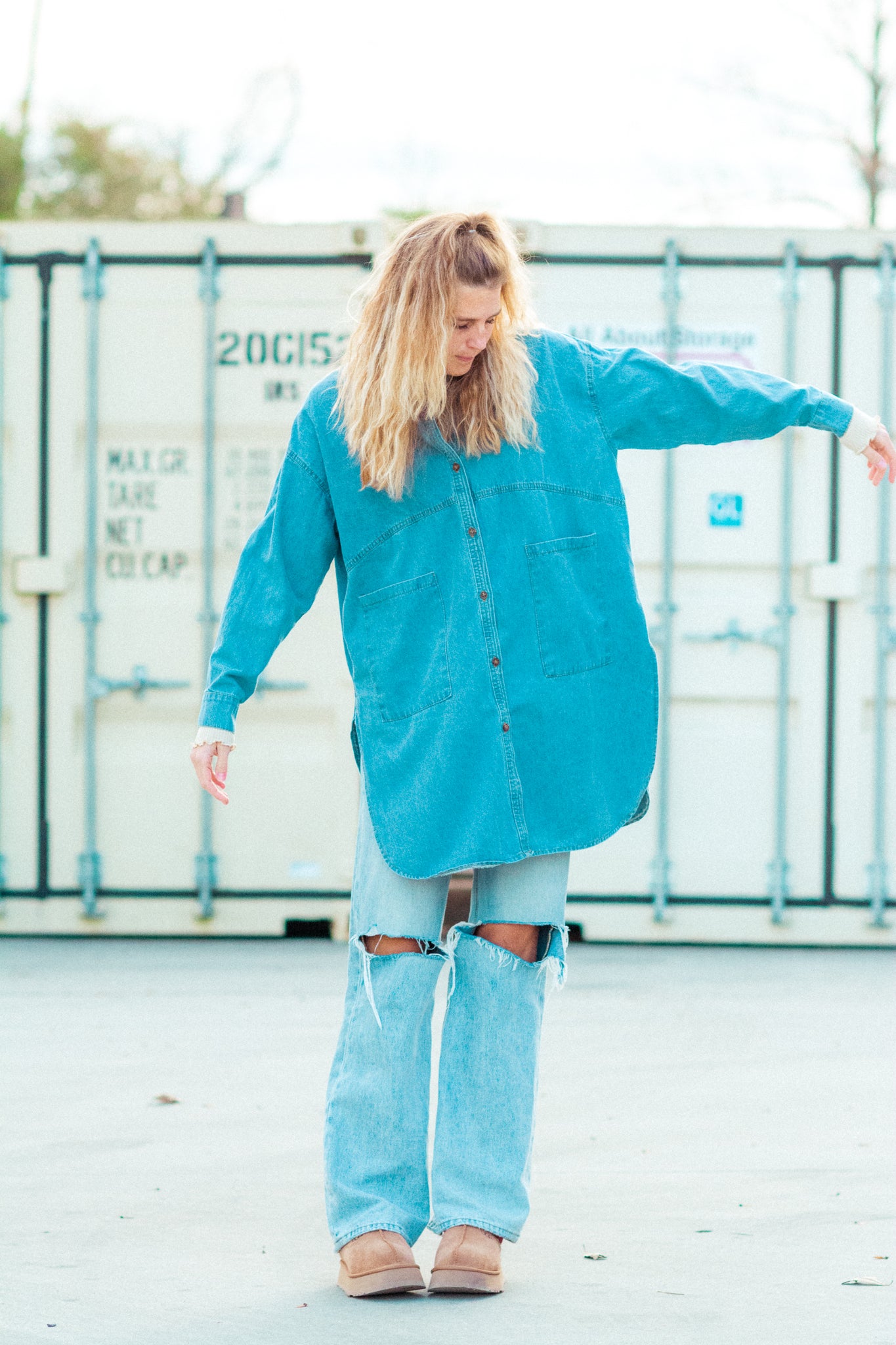 OCEAN EYES OVERSIZED DENIM OVERSHIRT KITS BRAND  affordable Womens and Mens trendy online streetwear fashion boutique 