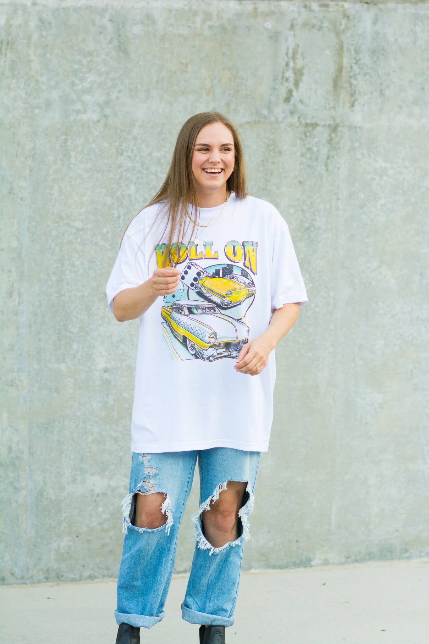 ROLL ON DOWN THE HIGHWAY GRAPHIC TEE KITS BRAND  affordable Womens and Mens trendy online streetwear fashion boutique 