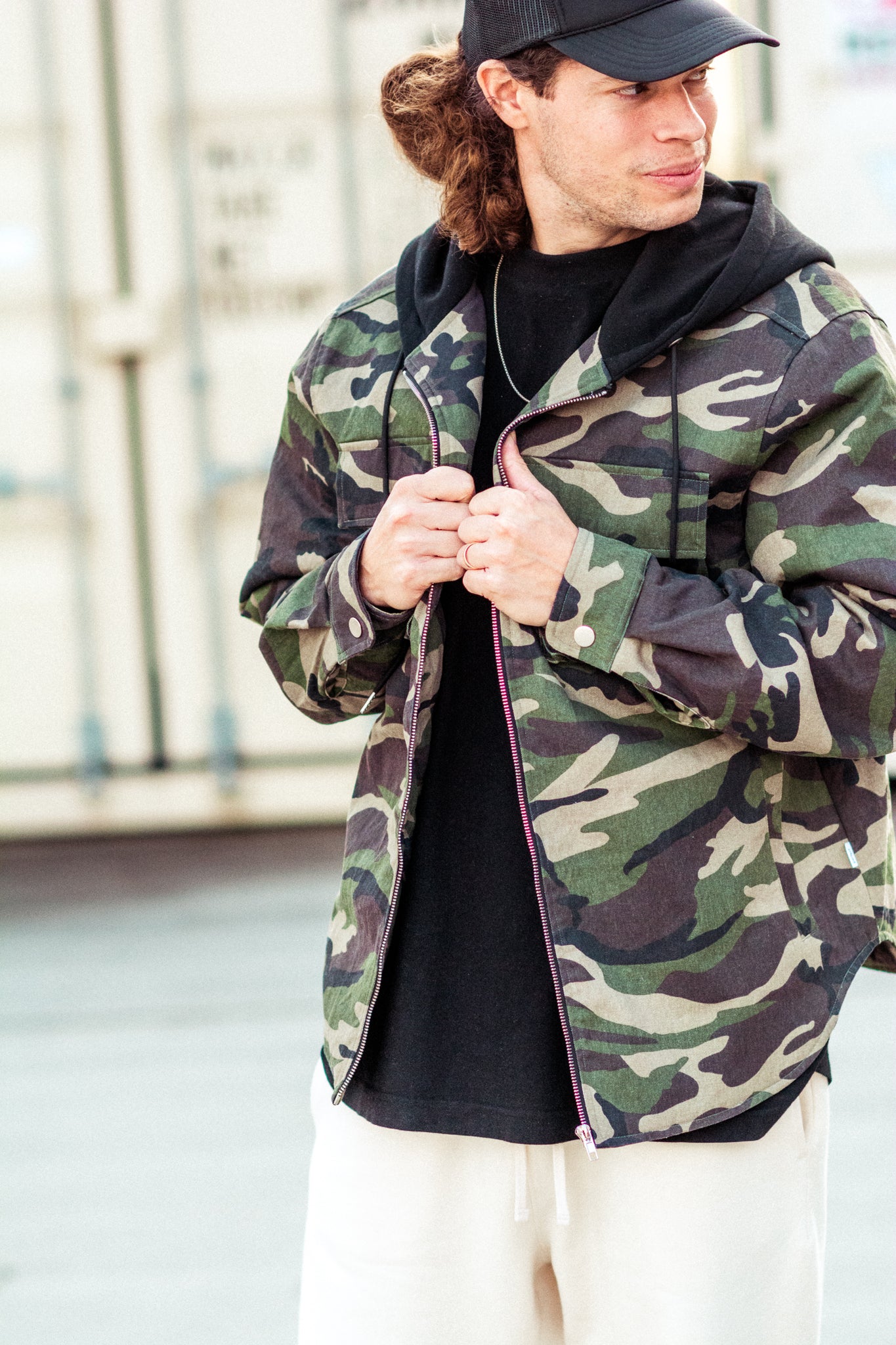 SUPPLIES HEAVY LINED SHACKET IN CAMO KITS BRAND  affordable Womens and Mens trendy online streetwear fashion boutique 