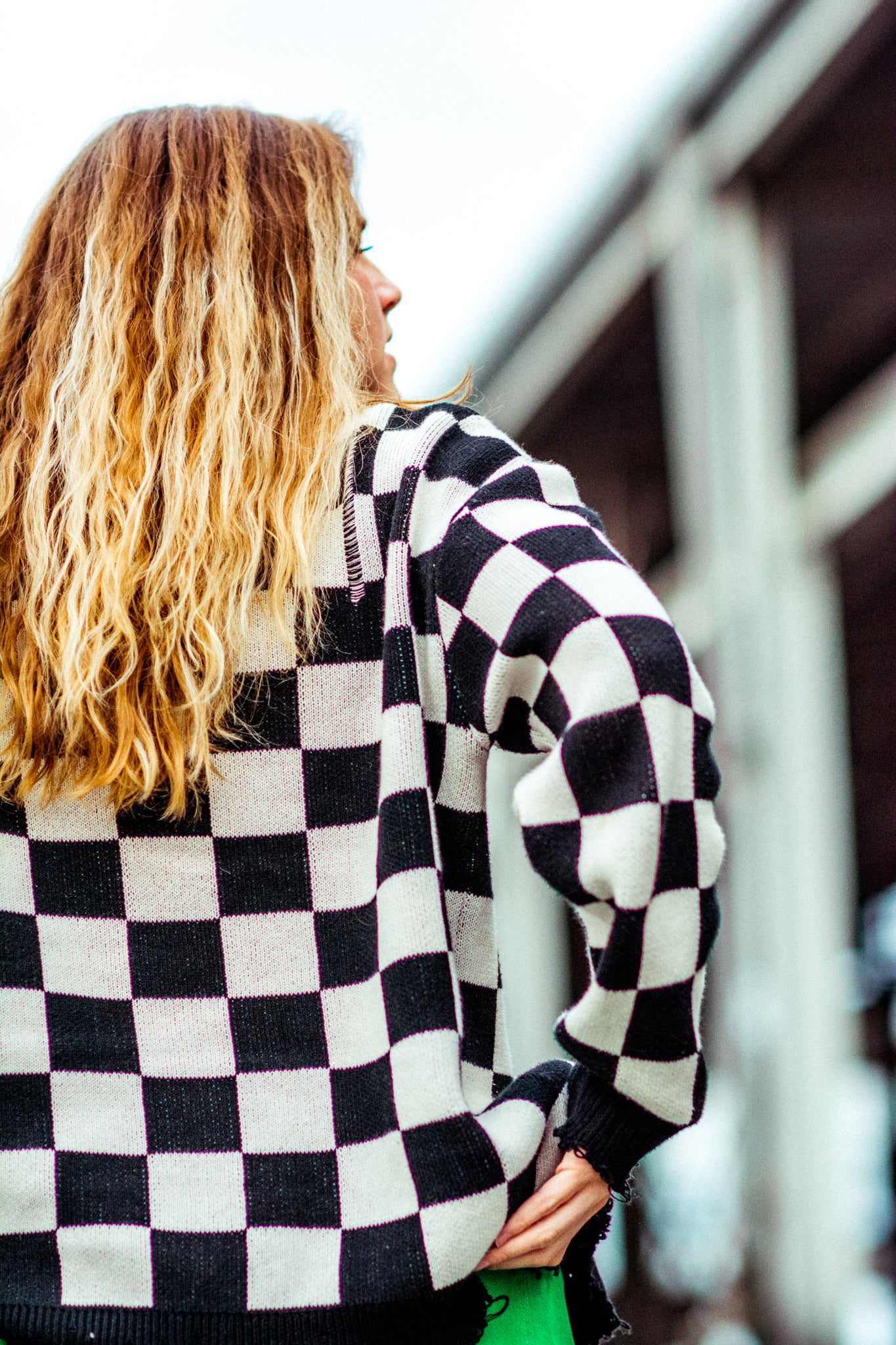 RUN RIGHT BACK CHECKERED DISTRESSED CARDIGAN KITS BRAND  affordable Womens and Mens trendy online streetwear fashion boutique 