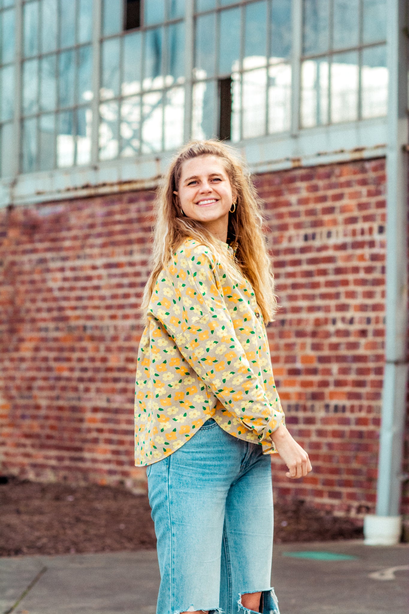 FIELD OF DAISIES OVERSHIRT IN TAN KITS BRAND  affordable Womens and Mens trendy online streetwear fashion boutique 