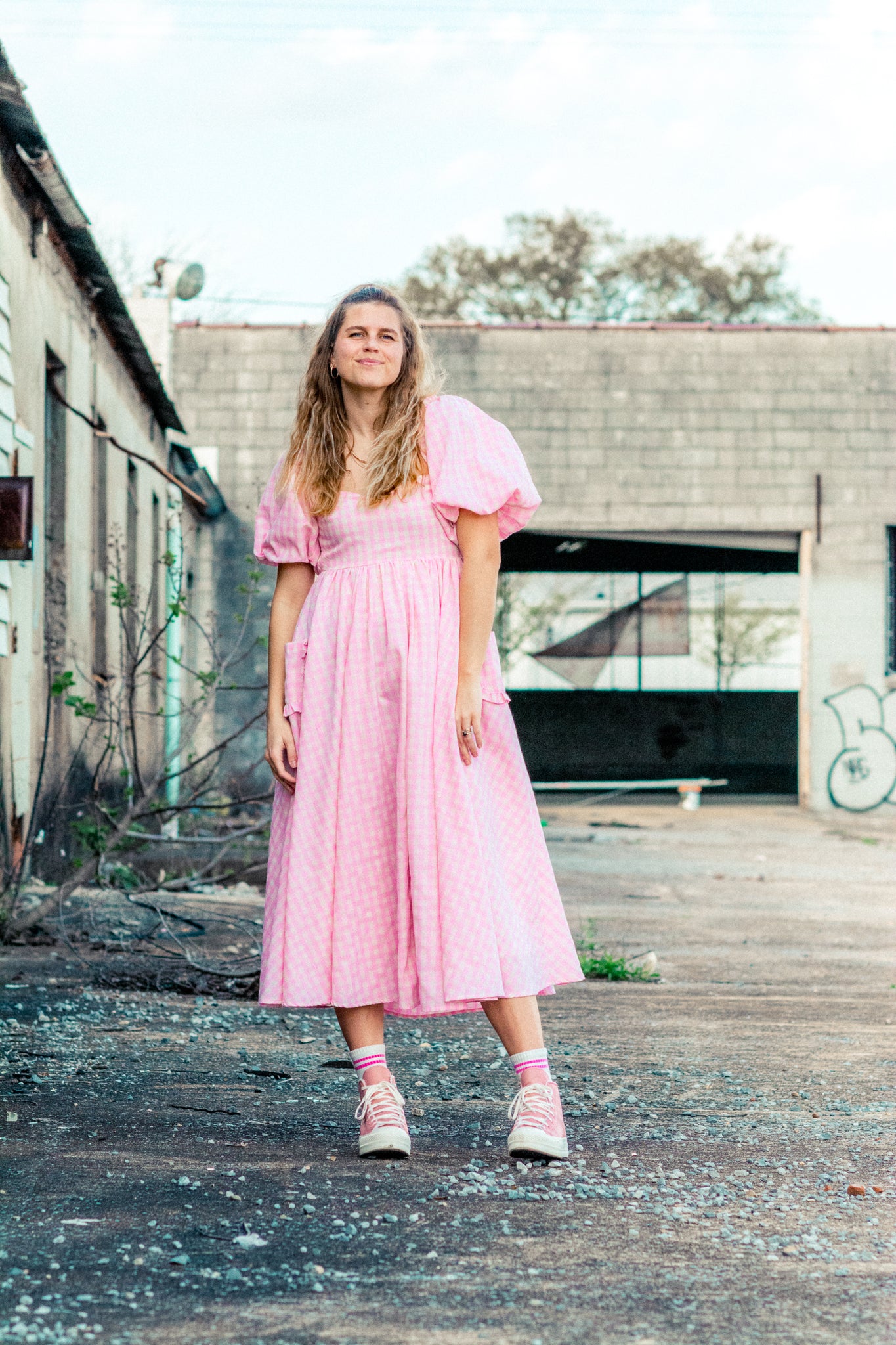 FINER THINGS MIDI DRESS IN PINK GINGHAM