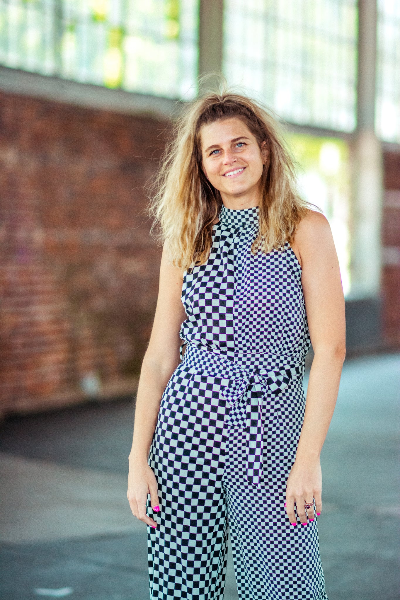 DOUBLE TROUBLE CHECKERED JUMPSUIT KITS BRAND  affordable Womens and Mens trendy online streetwear fashion boutique 